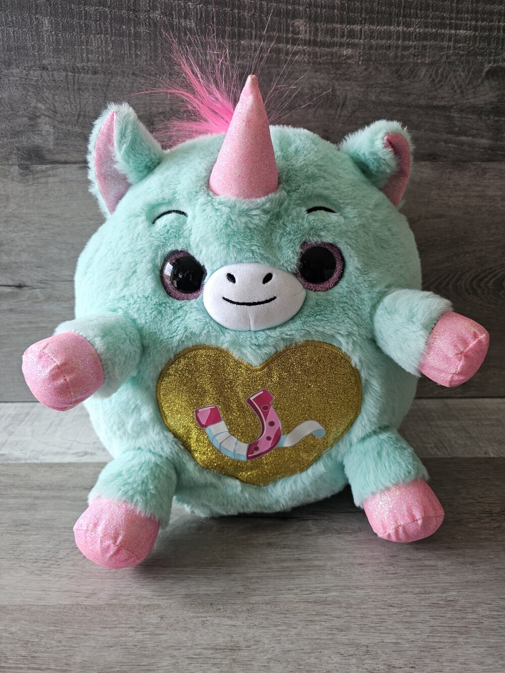 Rainbocorns Unicorn Plush Stuffed Animal 11 inch Turquoise Kellytoy Horseshoe